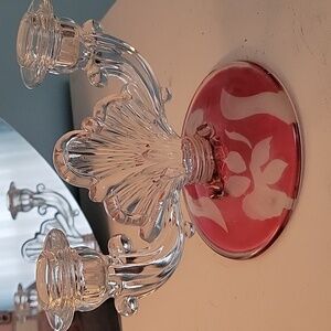 Indiana Glass Vintage 2 Arm Candlebra